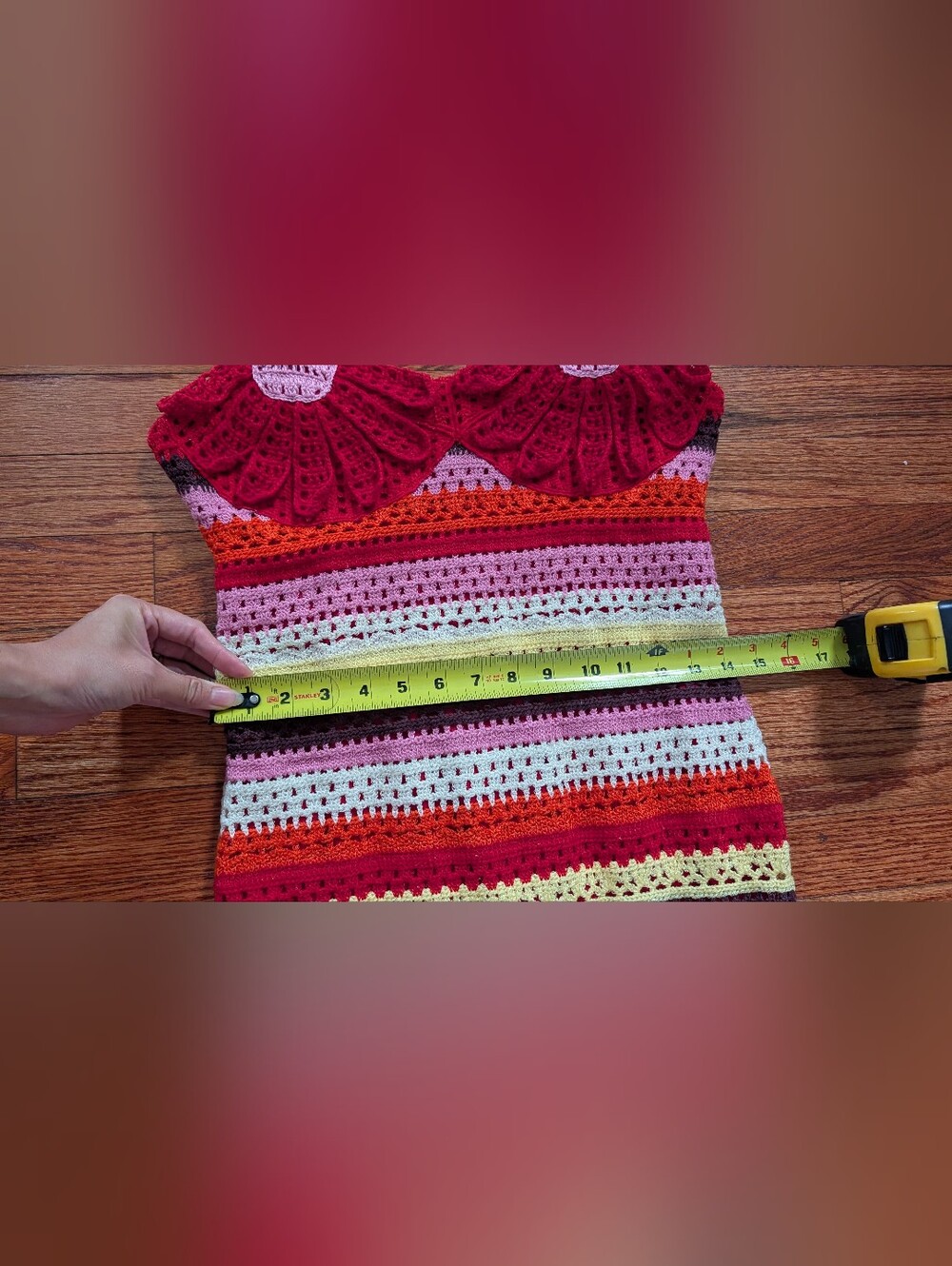Farm Rio Flower Colorful Crochet Midi Dress - Picture 14 of 15
